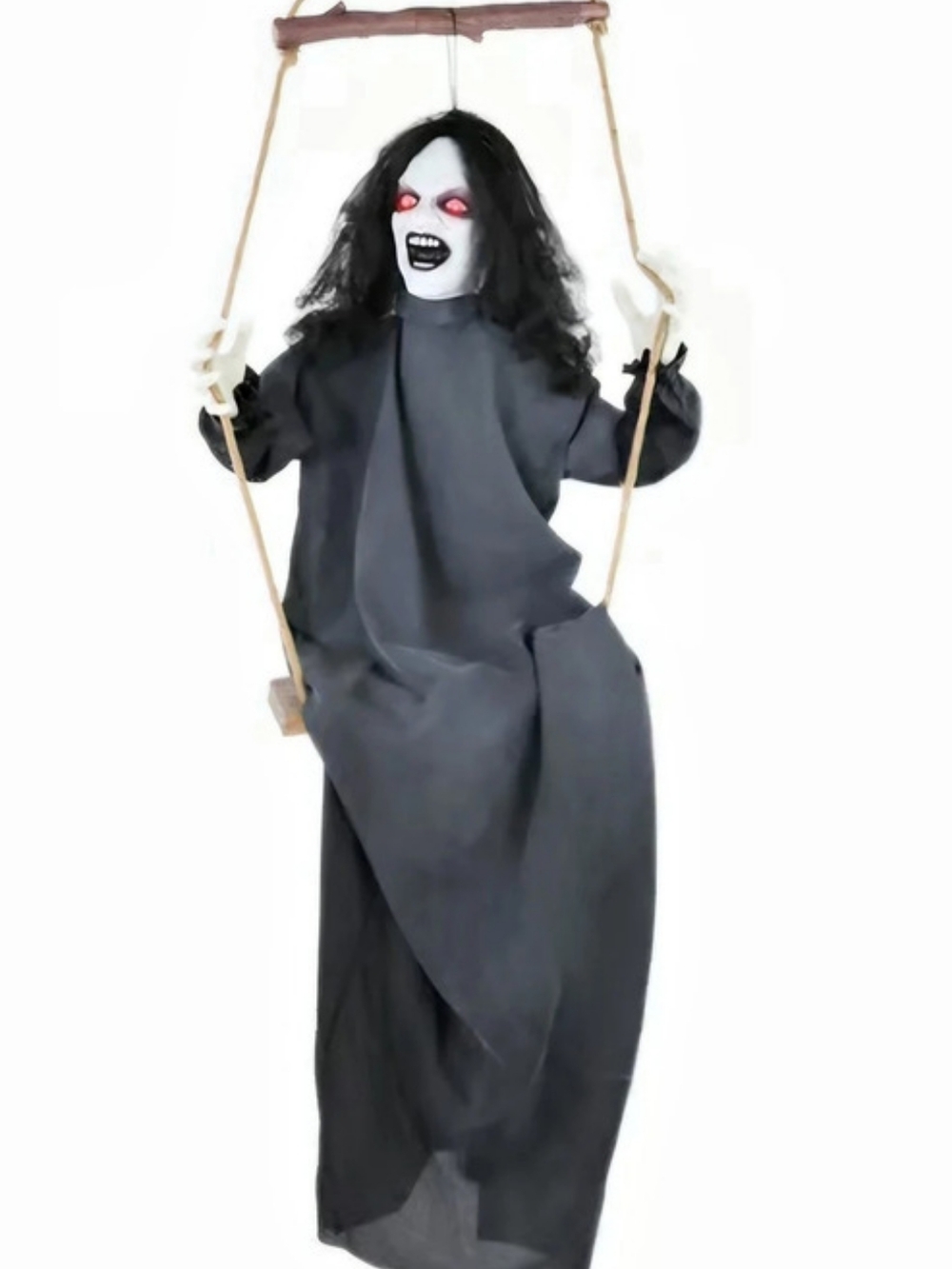 Haunted Hill Animatronic Demon Woman on Swing with Lights and Sound 16" W